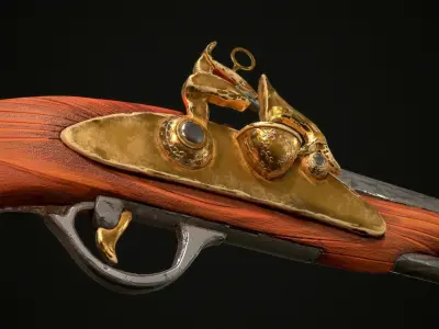 Old Pirate Pistol Low-poly 3D model