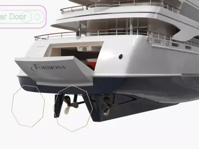 Formosa Mega Yacht with Sun Deck Rigged 3D model