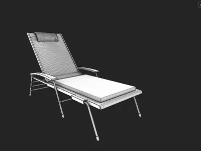 Patio Chair Folding Chaise Lounge Low-poly 3D model