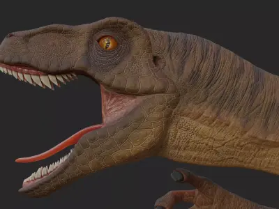 Velociraptor Low-poly 3D model 2