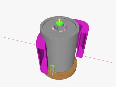 Shielded Savonius wind energy harvester 3D model