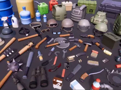 3D Props - Casual Survival Low-poly 3D model