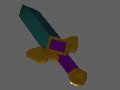 Low poly Sword 3d model Low-poly 3D model