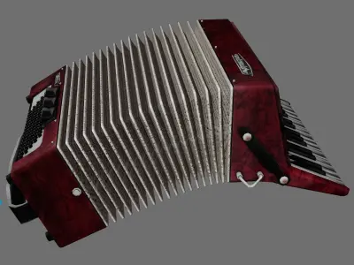Weltmeister Stella 80 Bass Accordion Low Poly Low-poly 3D model
