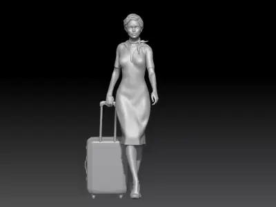 air hostess girl 1 3D print model