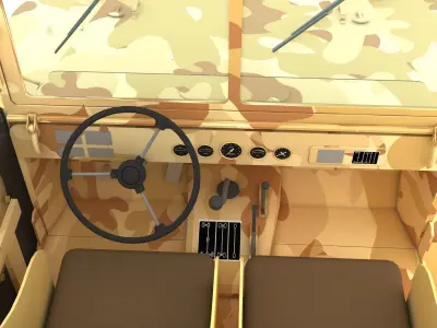 Military Jeep 4K Low-poly 3D model