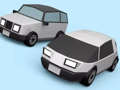 Lowpoly city cars Free low-poly 3D model