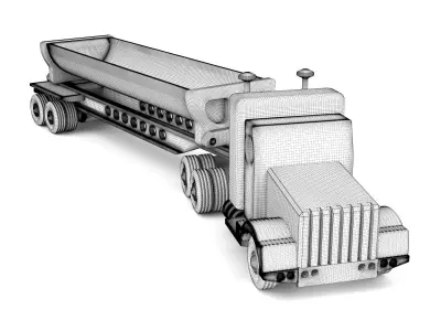 Wooden toy truck 31 3D model