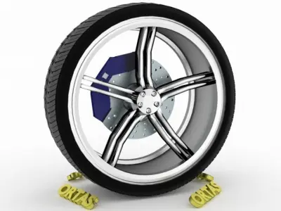 ORTAS CAR WHEEL RIM 137 GAME READY WHEEL RIM TIRE 3D model
