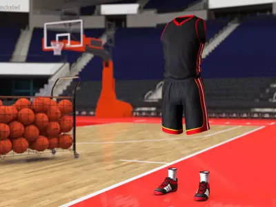 Basketball Uniform Set with Sneakers 3D model