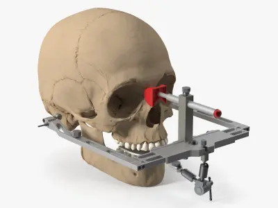 Dental Facebow Assembly on Skull 3D model