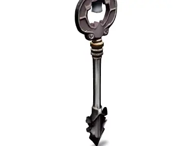 Ornate Antique Key 3D Model Low-poly 3D model