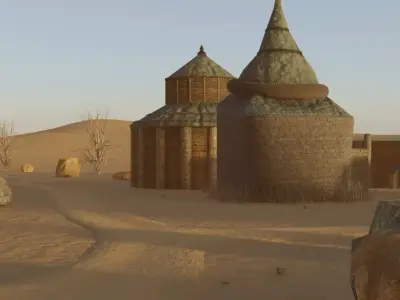 Desert Village Layout 3D model