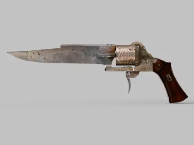 A pistol sword Low-poly 3D model