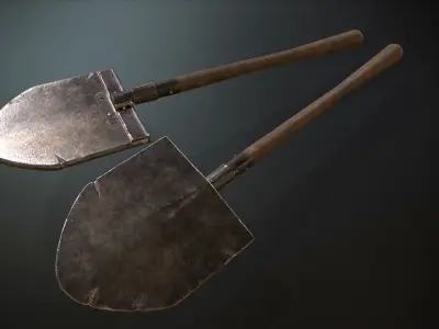 Shovel and spatula Free low-poly 3D model