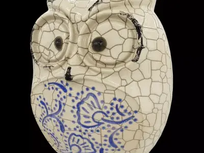 Ceramics Owl model 4 Low-poly 3D model
