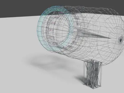 Engine space ship Low-poly 3D model