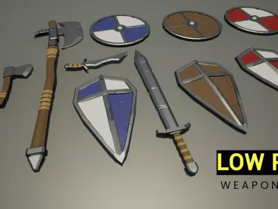 Low poly pack Low-poly 3D model
