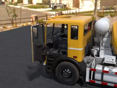 Cement Truck Low-poly 3D model by PhilRivera