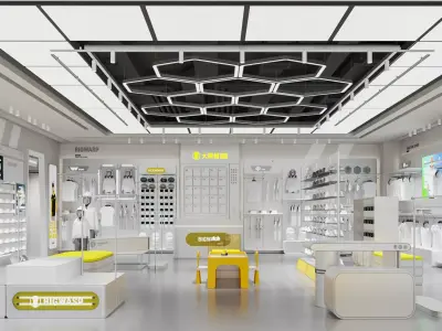 Shoe store interior 3D model buy