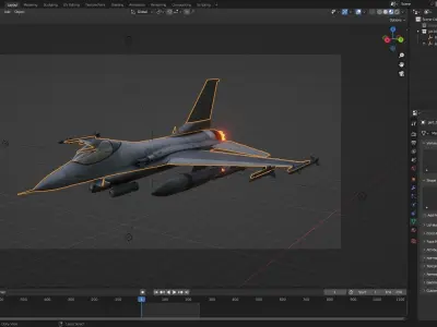 F16 super hornet Animated Low-poly 3D model