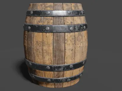 Wooden Barrel 3D model order