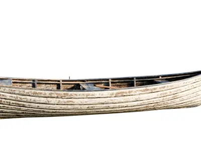 old wooden fishing boat  3D model