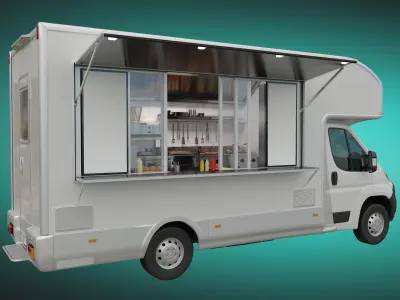 Food Truck New Peugeot Boxter  3D model