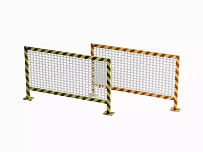 Road Barricade Set B Low-poly 3D model
