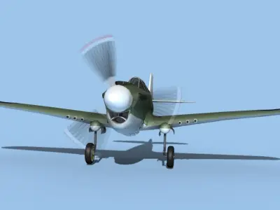 Curtiss P-40F Tomahawk V12 RNZAF 3D model