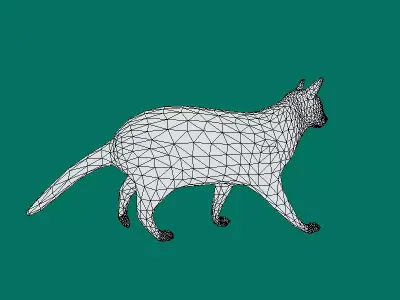 Grey Cat Free low-poly 3D model