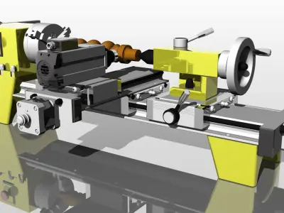 CNC wood lathe 3D model