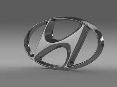 hyundai logo 3D model by Sergey from CGTrader