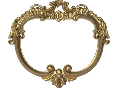 10 carved round frames set 3D Model Pack