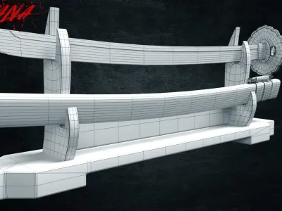 Samurai Katana - Low Poly 3D model Low-poly 3D model