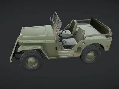 military-style off-road jeep 3D model