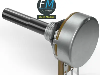 Single turn potentiometer 3D model