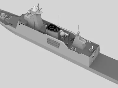 FFG Bhumibol Adulyadej class DW-3000F Low-poly 3D model