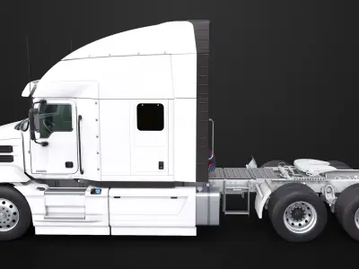 Heavy Truck Chassis 05 Generic White Interior All PBR Unity UE Textures 3D model