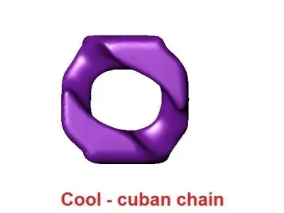 Chain gold plated link 3D print model
