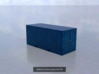 Shipping Container gentian blue all version 3D Model Pack