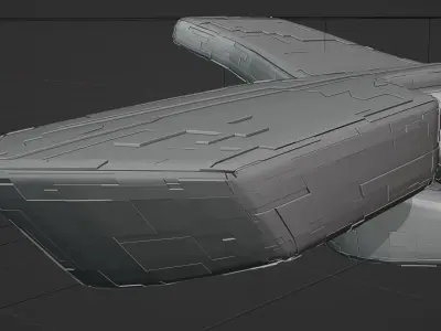Futuristic Sci-Fi Spaceship 2 3D model