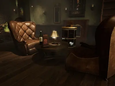 Cigar Store Pub Environment  - Modular Pack - UE5 Low-poly 3D model