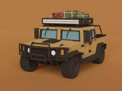 SUV vechile HUMMER Low-poly 3D model