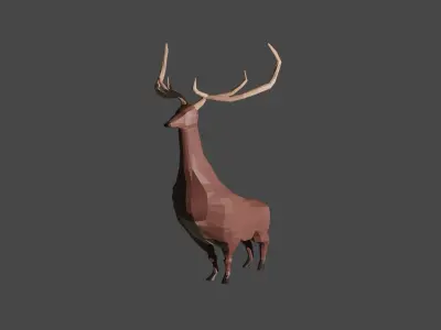 Low Poly Deer Low-poly 3D model