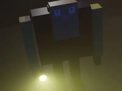stylized man with monster  3D model