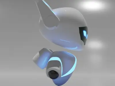 Futuristic robot 3D model  Low-poly 3D model