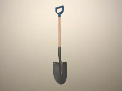 Shovel Low-poly 3D model 8