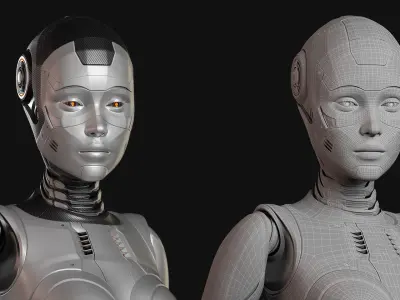 Robot Woman Rigged STANDARD EDITION 3D model