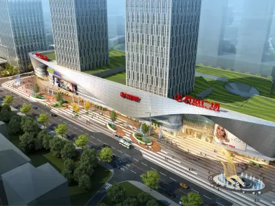 3Dmax fashion city commercial square building 32 3D model